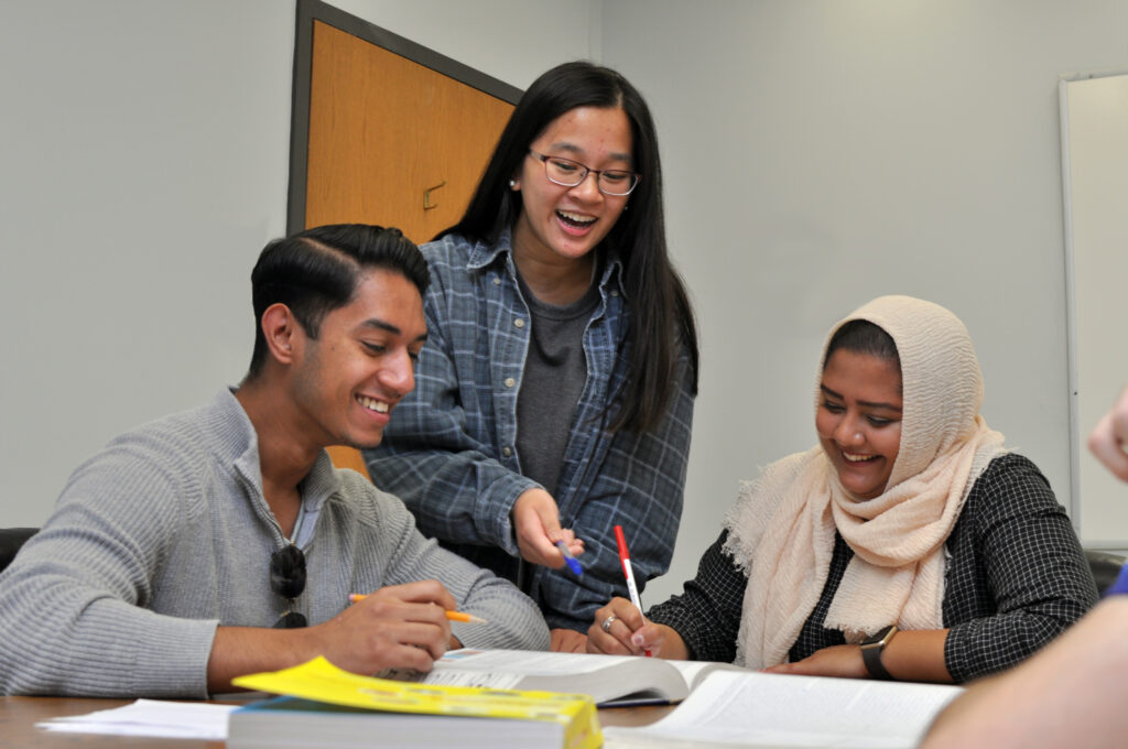 students with a tutor